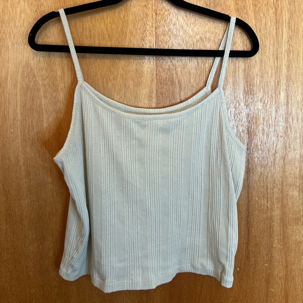 Madewell Mint Green Ribbed Camisole Top and Cardigan Set